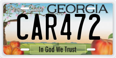 GA license plate CAR472