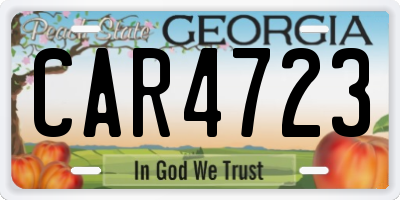GA license plate CAR4723