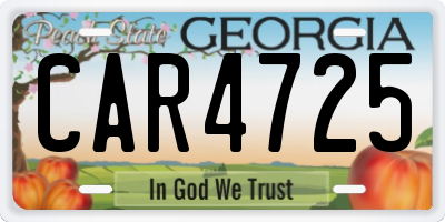 GA license plate CAR4725