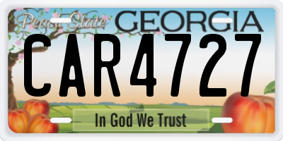 GA license plate CAR4727