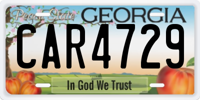 GA license plate CAR4729