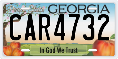 GA license plate CAR4732