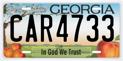 GA license plate CAR4733