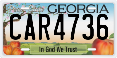 GA license plate CAR4736