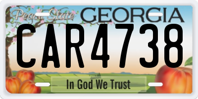 GA license plate CAR4738