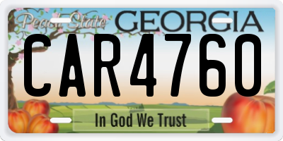 GA license plate CAR4760