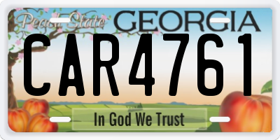 GA license plate CAR4761