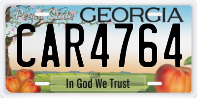 GA license plate CAR4764