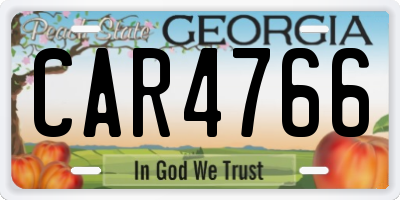 GA license plate CAR4766