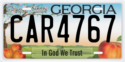 GA license plate CAR4767