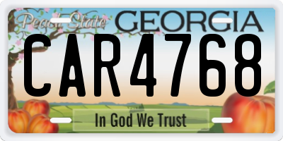 GA license plate CAR4768