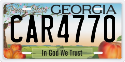 GA license plate CAR4770