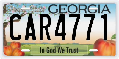 GA license plate CAR4771