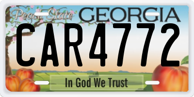 GA license plate CAR4772