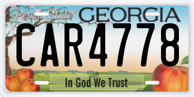 GA license plate CAR4778