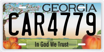 GA license plate CAR4779