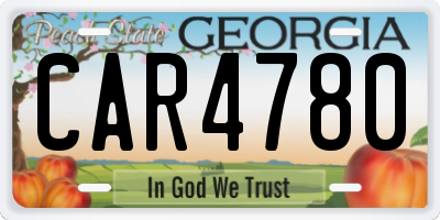 GA license plate CAR4780