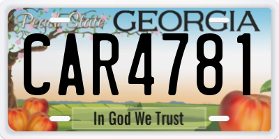 GA license plate CAR4781