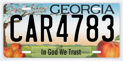 GA license plate CAR4783