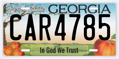 GA license plate CAR4785