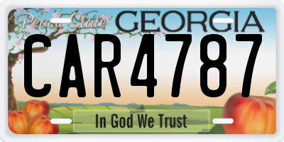 GA license plate CAR4787