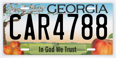 GA license plate CAR4788