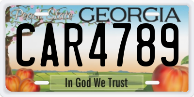 GA license plate CAR4789