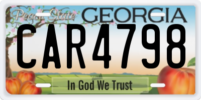 GA license plate CAR4798