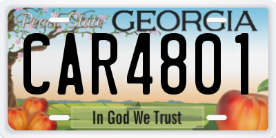 GA license plate CAR4801