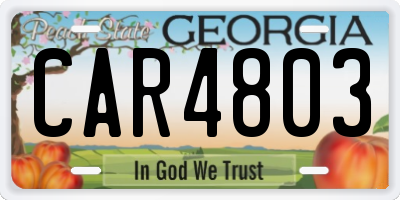 GA license plate CAR4803