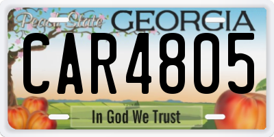 GA license plate CAR4805