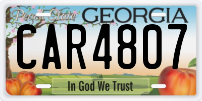 GA license plate CAR4807