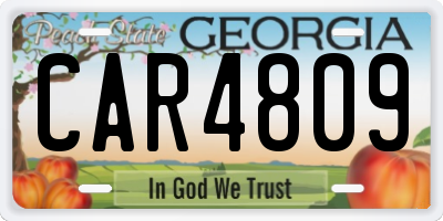 GA license plate CAR4809