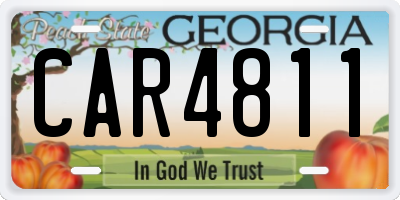 GA license plate CAR4811