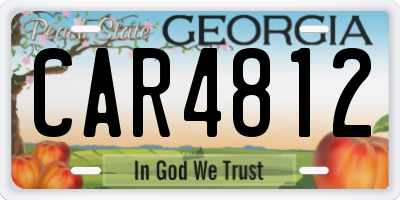 GA license plate CAR4812