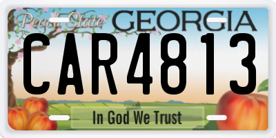 GA license plate CAR4813