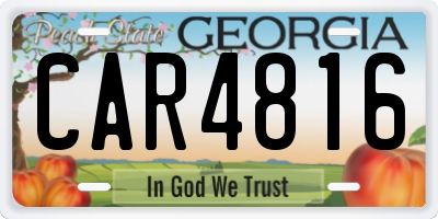 GA license plate CAR4816