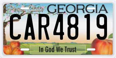 GA license plate CAR4819