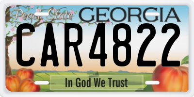 GA license plate CAR4822