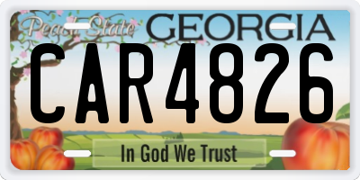 GA license plate CAR4826