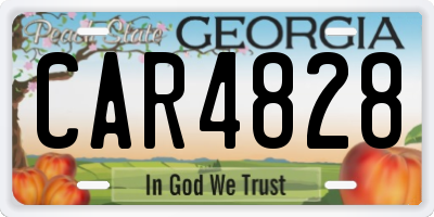 GA license plate CAR4828
