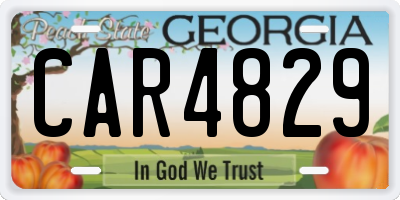 GA license plate CAR4829