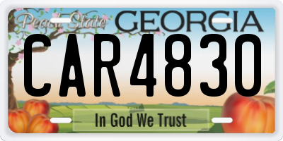 GA license plate CAR4830