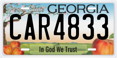 GA license plate CAR4833