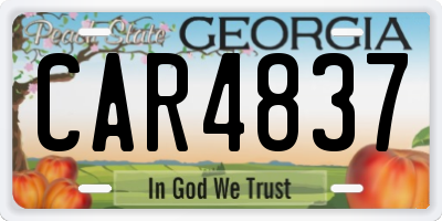 GA license plate CAR4837