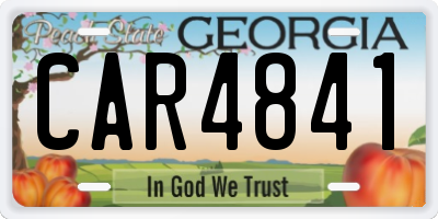 GA license plate CAR4841