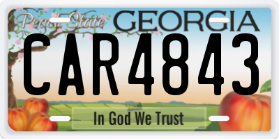 GA license plate CAR4843