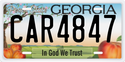 GA license plate CAR4847