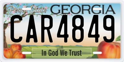 GA license plate CAR4849