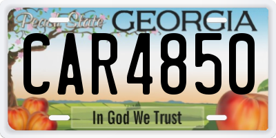 GA license plate CAR4850